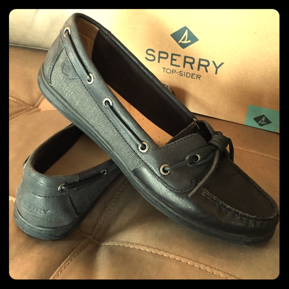 Sperry Barrelfish Black Loafer Size 11
